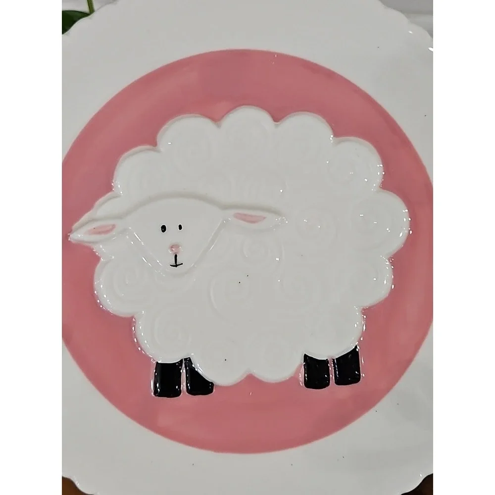 Mud Pie Pink Lamb Plate SO CUTE!!‎ #33513